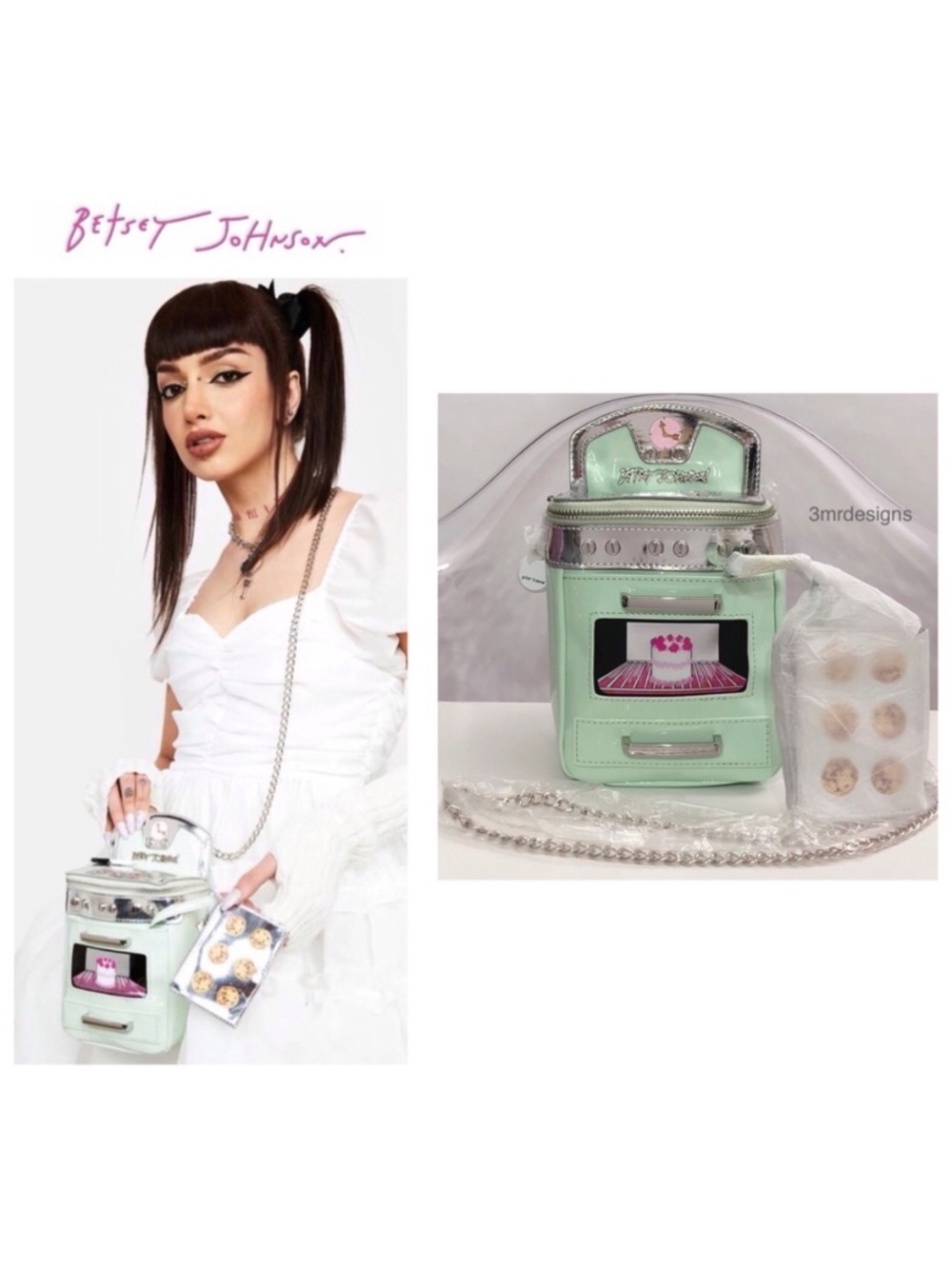 NWT Betsey J.💋BAKE IT LIKE BETSEY OVEN Faux Patent Leather Crossbody Bag